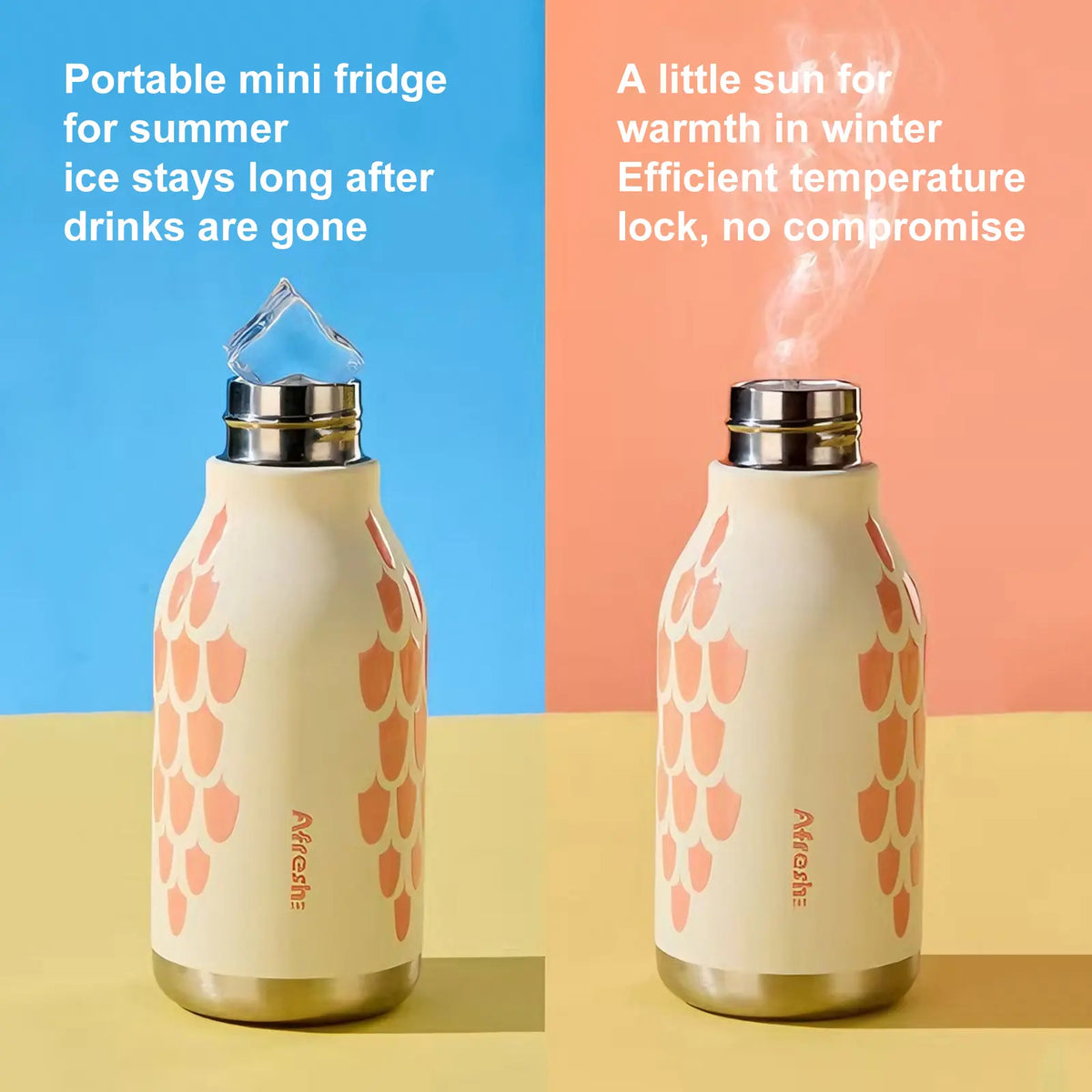 UFORU Cute Parrot & Giraffe Animal Design 316 Stainless Steel Insulated Tumbler - Portable Leakproof Vacuum Flask with Straw, Drink Insulation for Back to School, Travel