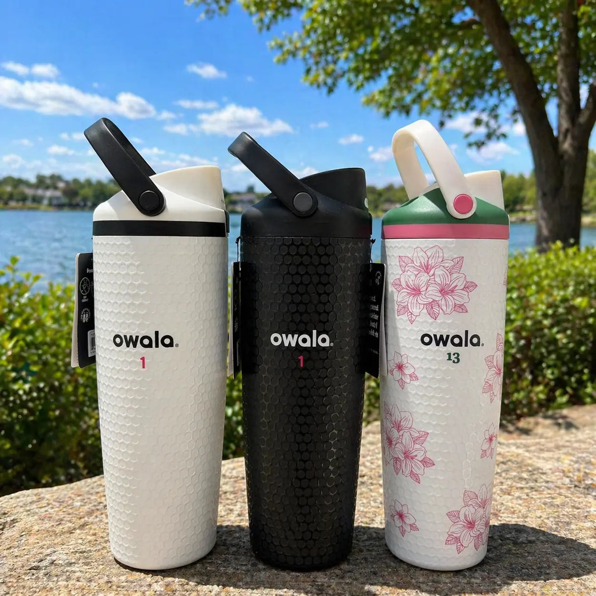 Owala FreeSip Sway 30oz Zalea Masters Theme Golf Water Bottle NEW 2-in-1 Sip or Chug Leak-Proof BPA-Free Elegant Floral Design for Gym Outdoor Activities