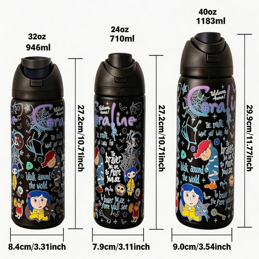 Insulated Stainless Steel Water Bottle Tumbler, 24oz-40oz Dual Layer with Straw Design, Ideal for Sports, Travel, Office and As Gifts, Insulated Water Bottles, Insulated Drinkware