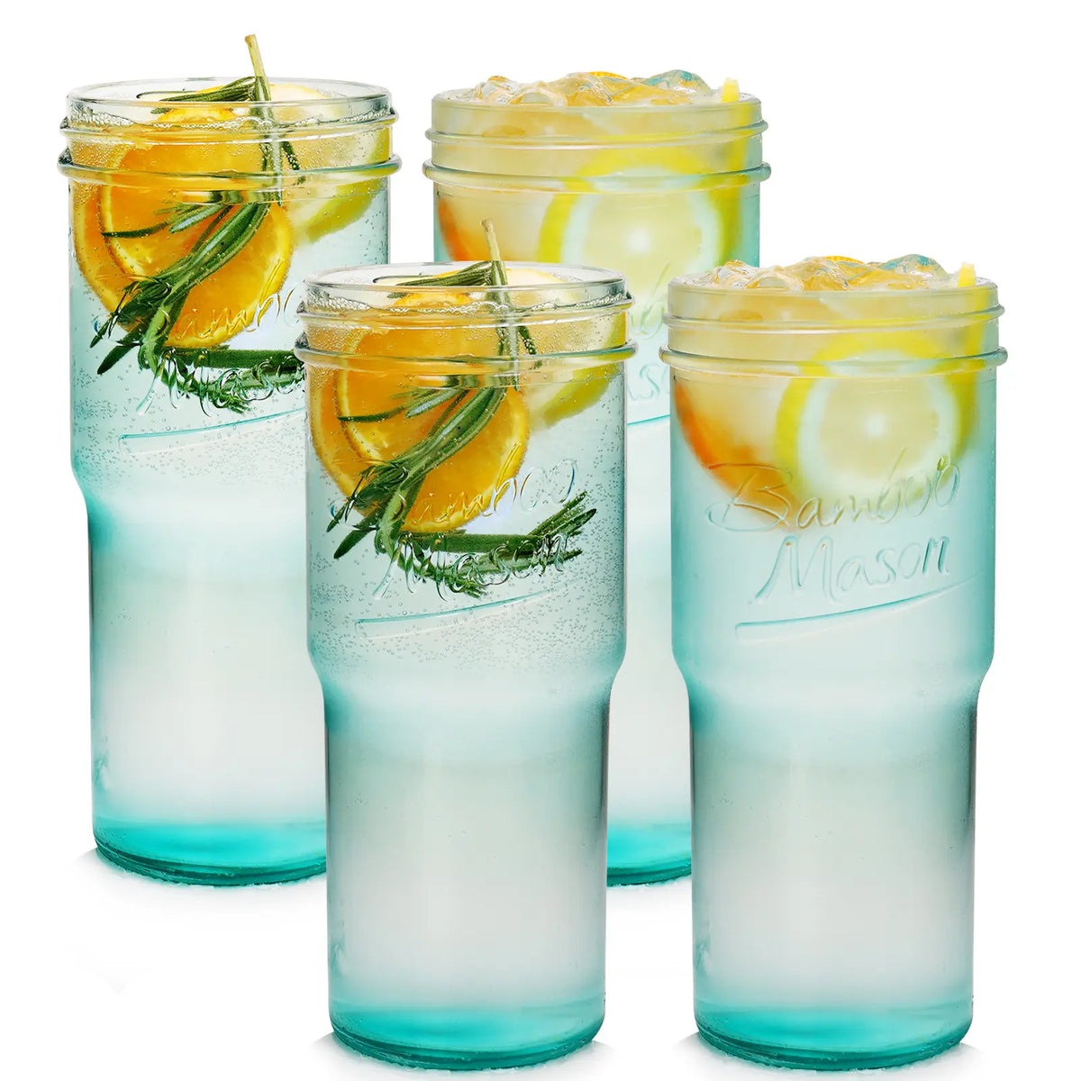 ANOTION  24oz Colored Glass Cups with Lids and Straws with Handle  -Tumbler Coffee Cups Mason Jar Coffee Bar Accessories Springtok  Bamboo Drinkware Bottles