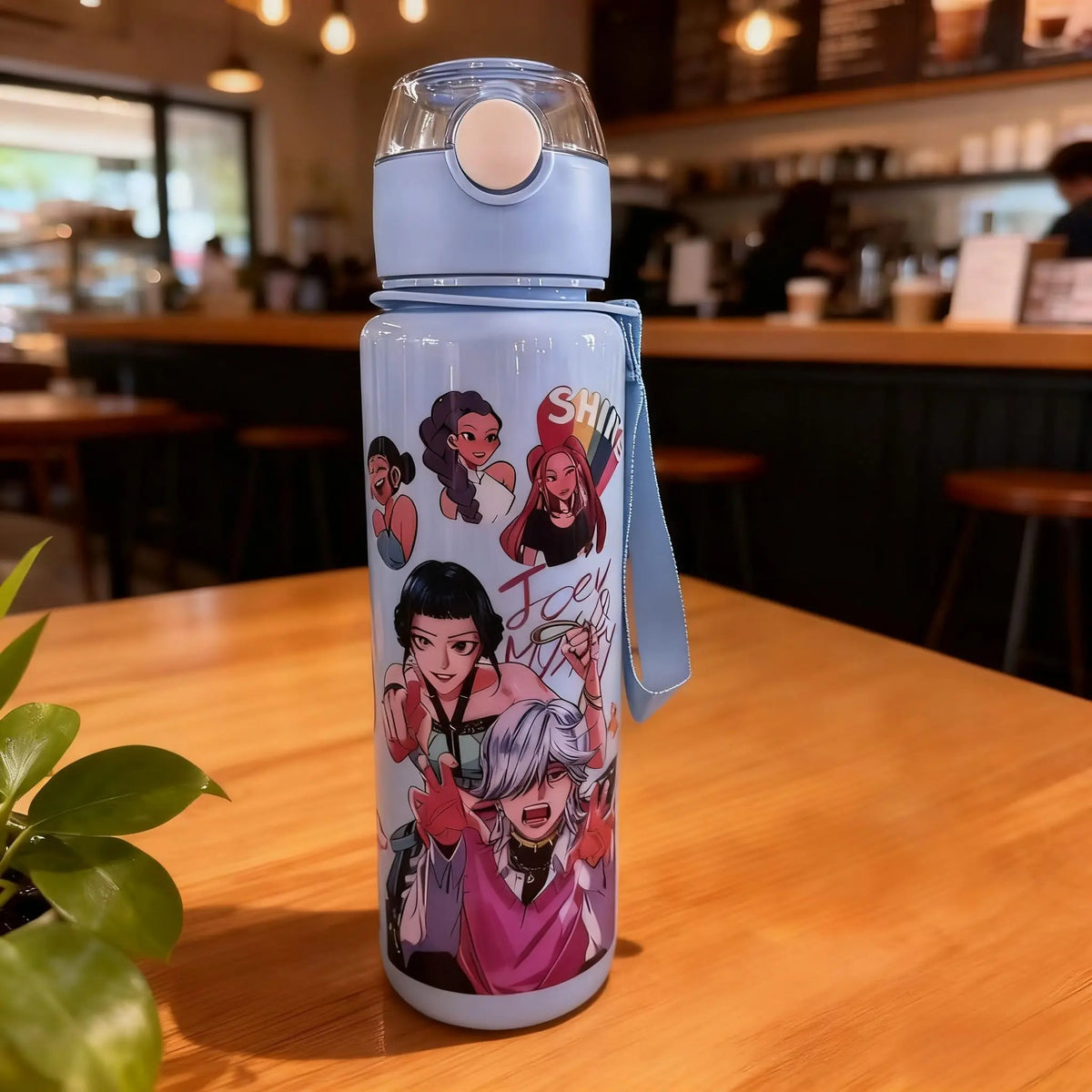 K-Pop Ghost Hunter Theme Wicked Water Bottle with Straw & Lid, Reusable Hard Plastic, 700ML, Eco-Friendly Drinkware for School, Travel, Coffee Use & Halloween Parties, Teen Gift, Portable Water Bottles